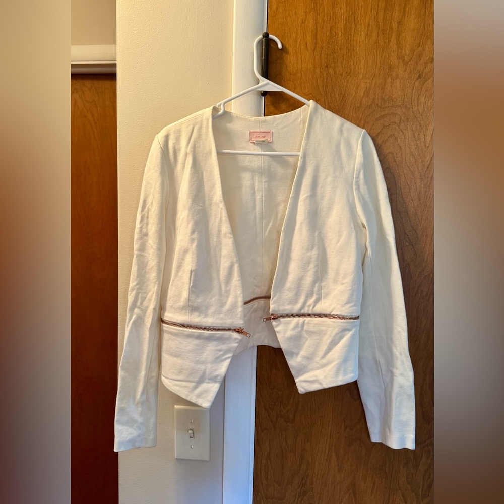 love...ady Cream Open-Front Jacket